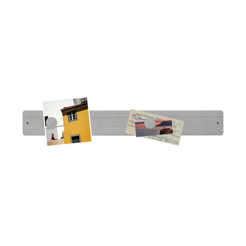 Three by Three Seattle 24 x 3 Inch Metal Strip Frameless Magnetic Bulletin Board with 12 Magnets for Memos, Photos, Lists, and More in Office, Home, or School DÃ©cor (Stainless) - Image 2